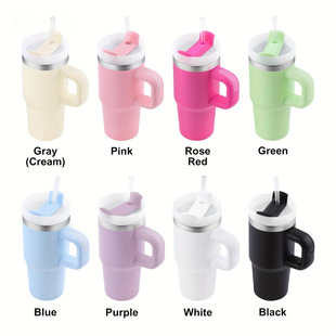 Amazon high-value mini handle ice cup stainless steel thermos cup cold insulation 14OZ car cup coffee cup