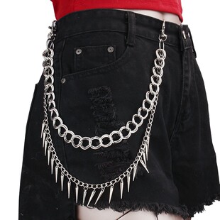 Europe and the United States cross-border jewelry ins style fashion personality trend rivet pendant tassel pants chain hip hop punk accessories