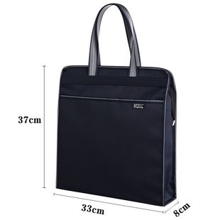 Portable File Bag Canvas Double Layer Large Capacity Information Bag Meeting Business Briefcase Waterproof Logo Printing