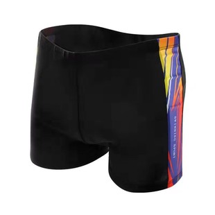Men's boxer swimming trunks plus size middle-aged and elderly hot spring swimsuit youth sports track and field training shorts