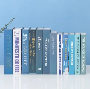 Синий минималистский современный поддельный книжный орнамент креативный домашний орнамент реквизит модель гостиной телевизионный шкаф декоративный симулятор книга