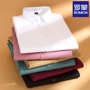 Romon Ice Silk Short-sleeved Shirt Men's Summer Thin High-end Men's Business Tooling Bamboo Fiber Non-ironing Shirt Men's