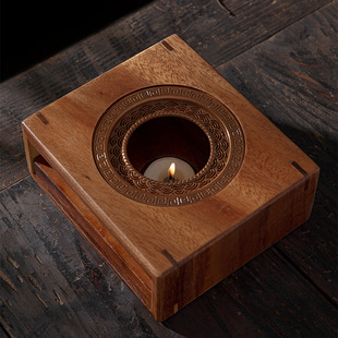 Walnut Tea Warming Candle Heating Teapot Insulation Base Hotel Restaurant Tea Cooking Stove Wooden Tea Roasting Stove
