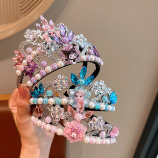 Children's Hair Hoop Girls' Crown Curomi Hair Card Girls' Ice Princess Crown Headband Girls' Birthday Hair Accessories