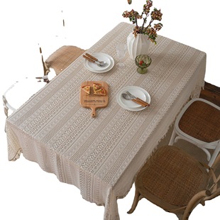 Cloth dad American pastoral crochet cover towel tablecloth woven tablecloth hollow tablecloth tassel table mat spot wholesale