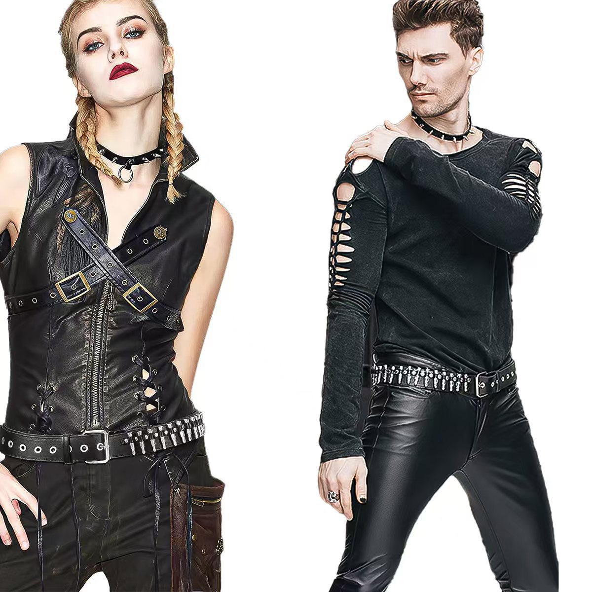 Cross-border new American fashion bullet inlaid belt women's personality punk decorative pants with ins factory direct sales