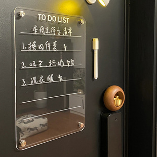 Cross-border in stock magnetic acrylic refrigerator stickers magnetic dry erase board transparent display board writing message board can be customized