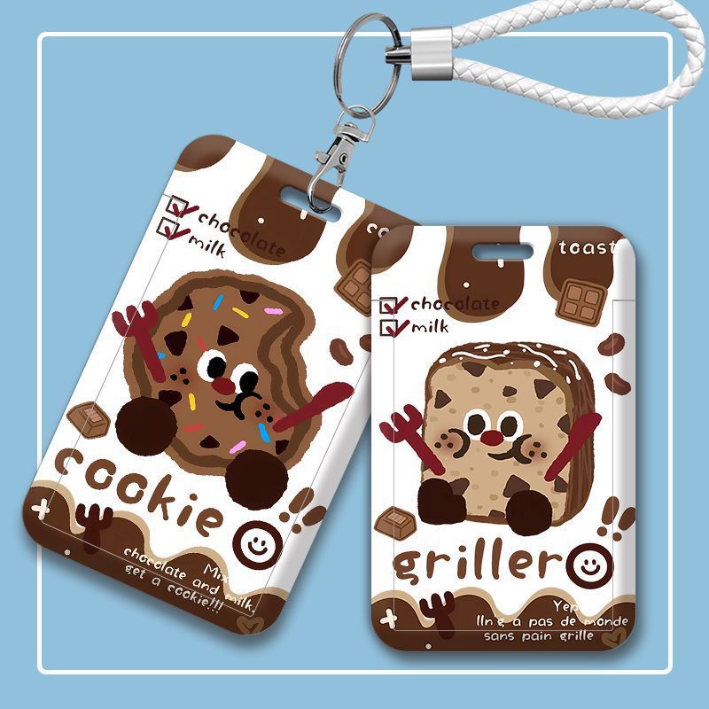 Chocolate Bread Cookie Couple Card Holder Factory Id Card Access Card Yangcheng Tong Bus Card Holder School Card Storage Case
