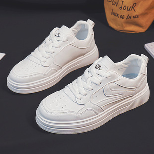 Men's Shoes 2024 New Spring Casual Leather Shoes Men's Sneakers All-match White Shoes Trendy Shoes Student Sports Street Shoes