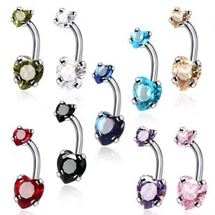 Factory direct love navel buckle navel ornaments unisex titanium alloy navel ring puncture ornaments in stock wholesale