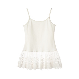 Ram cotton 260g hem lace stitching camisole women's spring new slim slimming sleeveless top
