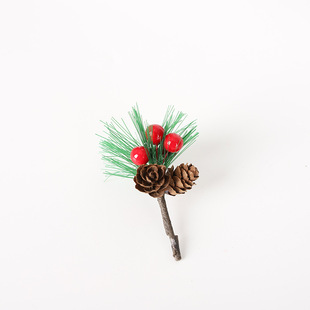Christmas Pine Needle Christmas Red Cone Pine Needle Insertion Accessories DIY Creative Gift Box Packaging Accessories Cross-border Special