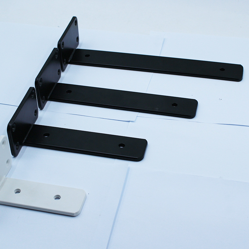 4-Pack Heavy Duty Floating Shelf Brackets – 12 Inch Black Metal L-Brackets, 1/5 Thick