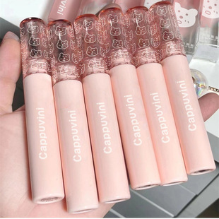 Capo Winnie Bubble Bear Lip Glaze Mirror Glass Doodle Lip Women's Lipstick Cheap Student Milk Tea Lip Gloss