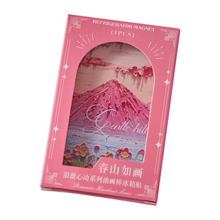 Early foam thickened acrylic refrigerator stickers romantic series oil painting stick magnetic refrigerator DIY decorative stickers