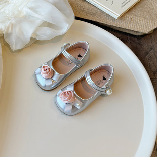 Girls Small Leather Shoes Children's Princess Shoes 2024 New Spring and Autumn Baby Girl Shoes with Dress Mary Jane Shoes