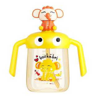 Children's direct drinking cup milk cup over 1-2-3 years old big baby drinking bottle baby learning to drink pipette cup to prevent choking