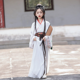 Красный халат враждующих государств для девочек Hanfu прямая традиционная реставрация