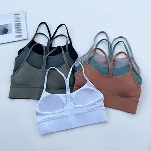One-piece delivery Y-shaped beauty back sports underwear women's thin shoulder strap shockproof push-up fitness quick-drying running yoga bra