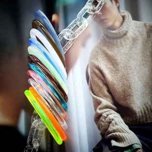 European and American multi-color fine-line round bracelet a variety of large circle transparent stacked wearing suit combination DIY acrylic bracelet