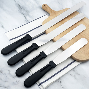 Factory Direct Sales 6/8/10/12 inch plastic handle stainless steel spatula butter knife cake decorating knife baking scraper