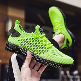 2023 New Hollow Thin Mesh Breathable Casual Men's Shoes Korean Style Fashion National Trend Student Sports Running Shoes for Men