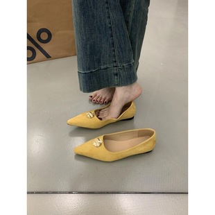 French-Style Shallow Pointed Flat Loafers for Women, 2024 New Versatile Comfortable Commuting Shoes for Women