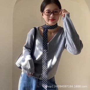 Autumn New All-match Leopard Scarf Irregular Wave Dot Spice Scarf Niche Retro Multi-functional Collocation Accessories