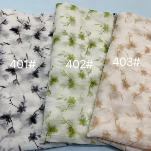 Guofeng Ink Printing Silk-like Wrinkled Yarn Fabric New Chinese-style Digital Printing Cheongsam Hanfu Dress Fabric