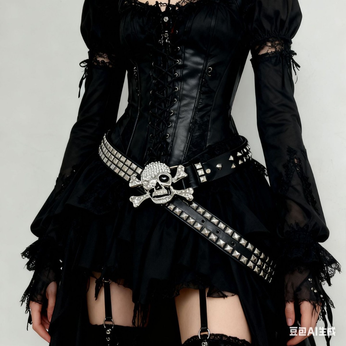 New Style Skull Rivet Rhinestone Heavy-Duty Gothic Belt Amazon Classic Versatile Hip-Hop Punk Belt