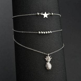 European and American Creative Jewelry Simple Creative Pineapple Anklet Fashion Joker Beach Multi-layer Anklet