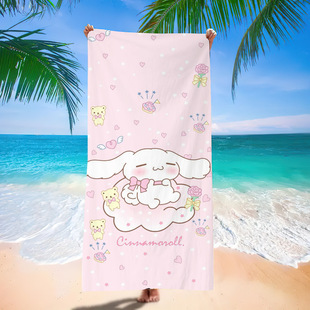 Трансграничный взрыв Sanrio пляжное полотенце детский мультфильм быстрореосушение пляжное полотенце из микрофибры цифровое полотенце