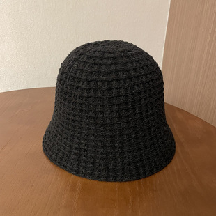 Korean style wool knitted lampshade hat fisherman hat autumn and winter niche retro beggar wool bucket hat basin hat wholesale