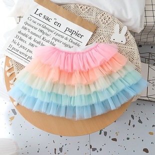 Children's Skirt 2023 Spring and Autumn New Children's Half-length Skirt Mesh Puff Skirt Stylish Fashionable Baby Girl's Skirt