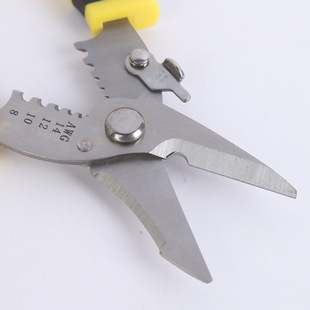 Electrician Wire Stripper Scissors Household Multi-functional Shears Electrician's Clipper Wire Drawing Pliers Cable Trunking Scissors Wire Pressor Wire Stripping Scissors