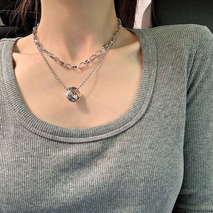 Light Luxury Fashion Double Layer Pearl Necklace Women's Internet Celebrity 2023 New Niche Design Elegant Clavicle Chain