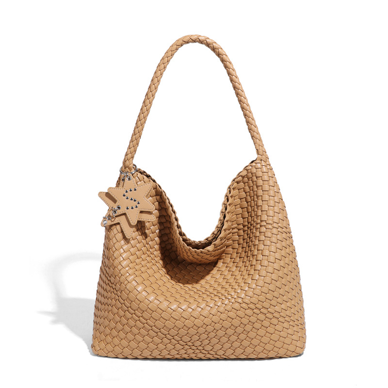 Korean Style Large Capacity Tote Bag Hand Woven Bag Commuter Underarm Shoulder Bag Simple Fashion Handbag