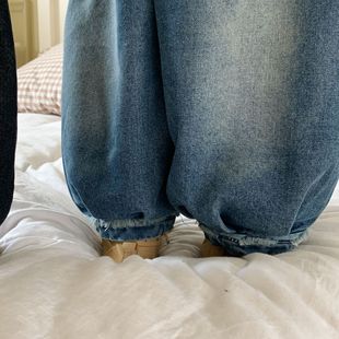 Children's 2023 Winter New Velvet Padded Jeans Baby Boys and Girls Thickened Loose Bloomers Warm Pants