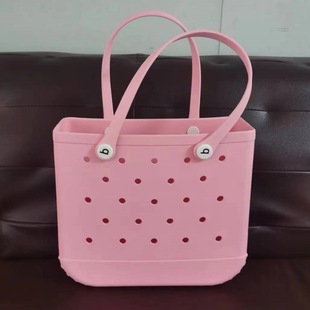 Cross-border new beach printing hole bag EVA beach bag EVA hole bag large travel storage bag
