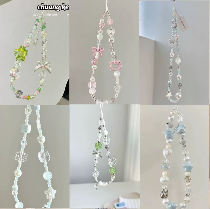 Kitty Cat Bowknot Phone Chain Short Phone Lanyard for Women Cute Ccd Camera Lanyard Phone Strap