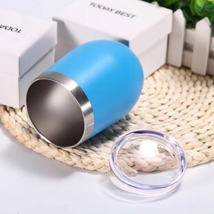 Cross-border foreign trade 304 stainless steel eggshell cup U-shaped red wine glass Swig vacuum Big Belly Egg Cup printable LOGO