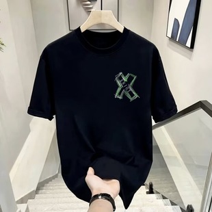 New Short-sleeved T-shirt Men's Summer Korean-style Trendy Simple Half-sleeved Top Hong Kong-style Loose Casual Trendy Brand T-shirt