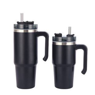 Ψcross-Border New Product 20Oz30Oz Handle Cup Stainless Steel Car Cup Satchel Lid Ice Cup 304 Vacuum Straw