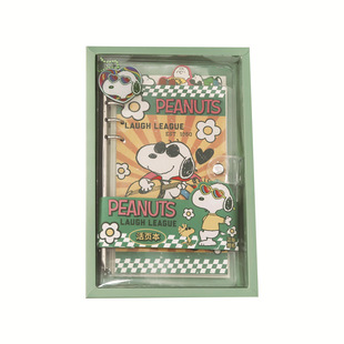 Snoopy Square Ben Student Notepad Journal Grid Thickened Net Red INS Wind Ben Sub-net Red Small Notebook