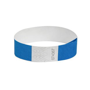 Disposable identification band Blue wrist strap logo entertainment bracelet band bar ticket 25mmTyvek DuPont paper