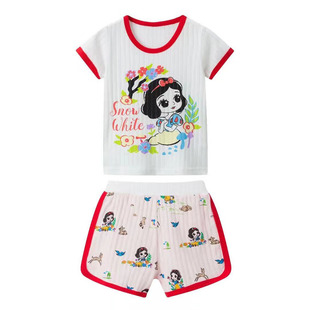 25 Baby Summer Short-sleeved Shorts Thin suit Baby Breathing Cotton Brother and Sister Children's Cartoon 2-piece Set