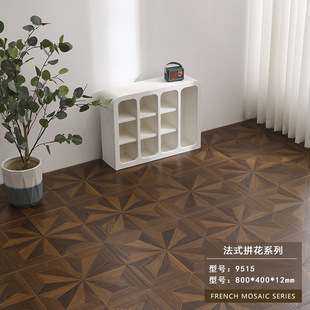 Retro Art Parquet Reinforced Composite Wood Floor Household 12mm Clothing Store Commercial Waterproof Wear-resistant Factory Direct Sale