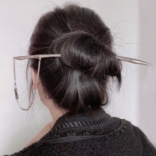 Simple Modern New Chinese-style Cheongsam Hairpin Women's Back of Head Daily Hair Tassel Hairpin High-grade Headwear