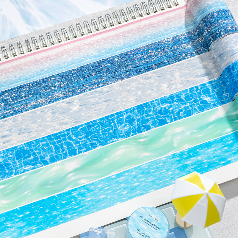 Tomato Sauce Washi Tape Sparkling Series Ocean Theme DIY Journal Decoration Collage Material Stickers