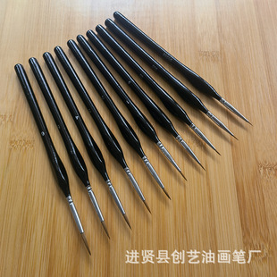 Three-side rhombus wooden pole 000# wolf hair Hook pen drawing brush watercolor oil painting drawing brush nail art pen suit